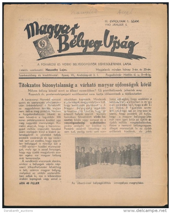 1944 Magyar B&eacute;lyeg &Uacute;js&aacute;g Majdnem Teljes &eacute;vfolyam, A 12, 15, 17. Sz&aacute;m... - Autres & Non Classés