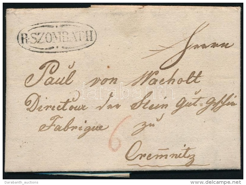 1819 Port&oacute;s Lev&eacute;l / Unpaid Cover 'R:SZOMBATH' - Autres & Non Classés