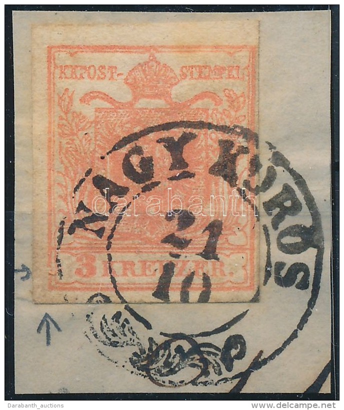 1850 3kr MP III. Teljes / Sz&eacute;p Sz&eacute;lekkel, Lemezhib&aacute;val / With Plate Variety 'NAGY... - Autres & Non Classés