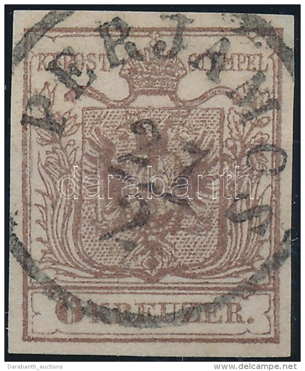 O 1850 6kr MP III. J&oacute; Sz&eacute;lekkel 'PERJ&Aacute;MOS' (kis Pap&iacute;relv&eacute;konyod&aacute;s / Thin... - Autres & Non Classés