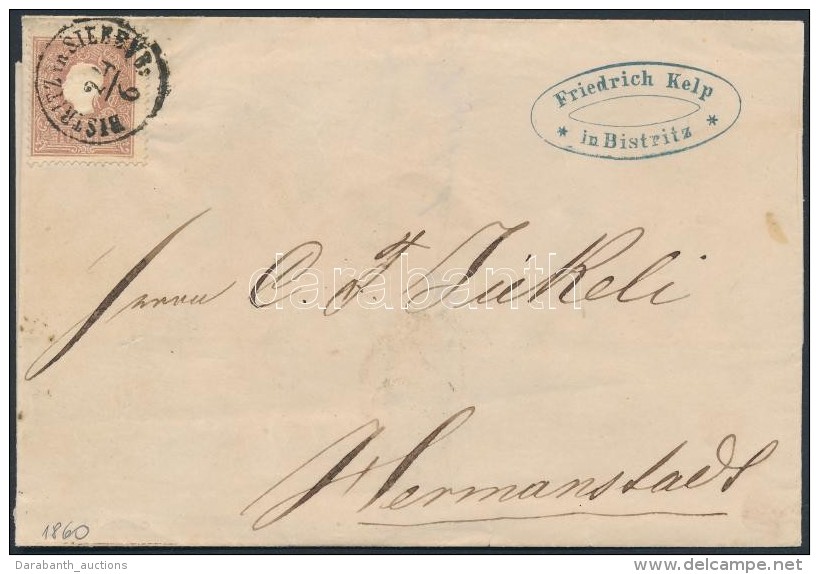 1860 10kr II. Lev&eacute;len / On Cover 'BISTRITZ In SIEBENB:' - 'HERMANNSTADT' - Autres & Non Classés