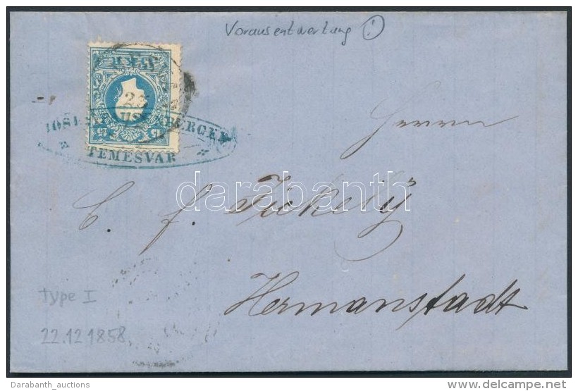 1858 15kr I. Lev&eacute;len Teljes Tartalommal / On Cover With Full Content 'TEMESV&Aacute;R' - 'HERMANNSTADT' - Autres & Non Classés