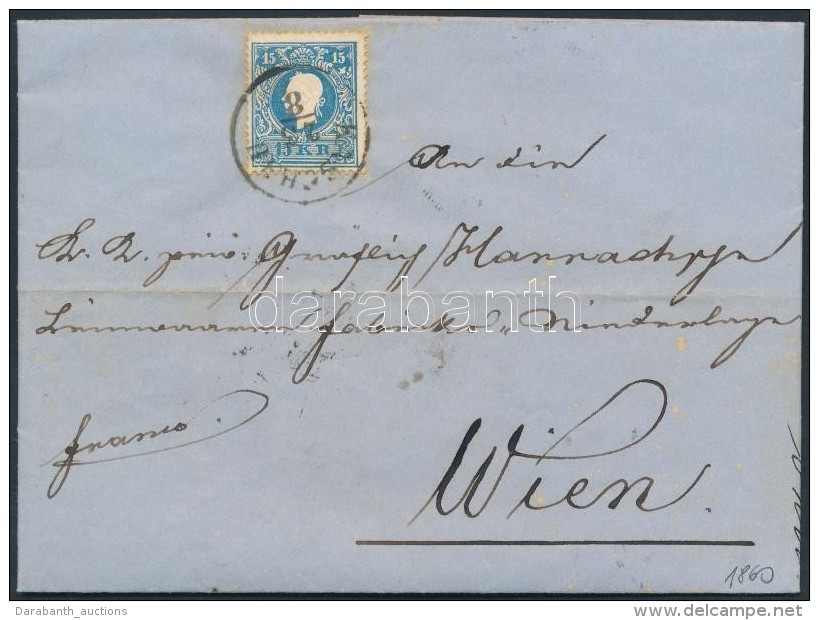 1860 15kr II. Lev&eacute;len Teljes Tartalommal / On Cover With Full Content 'KASCHAU' - 'WIEN' - Autres & Non Classés