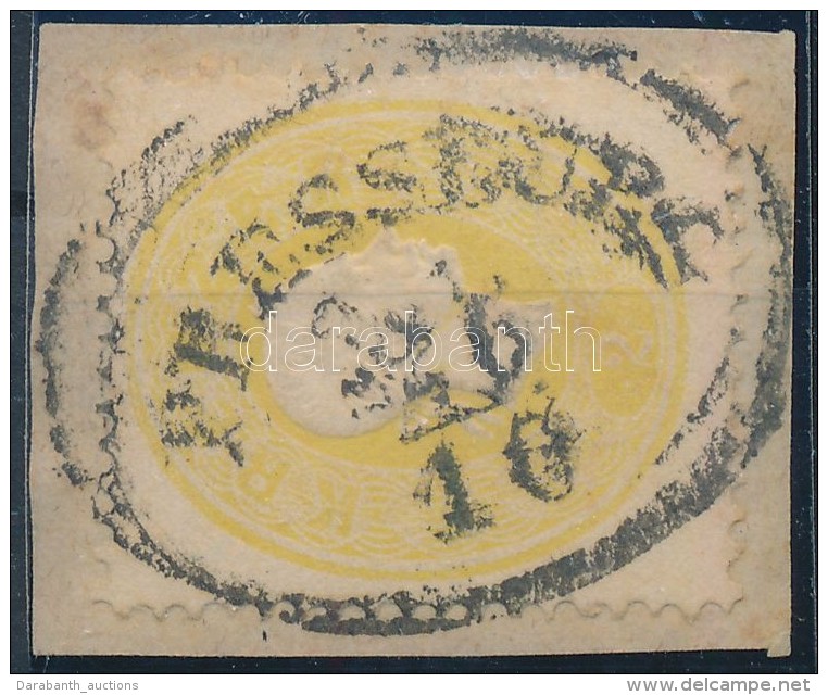 1861 2kr S&aacute;rga / Yellow, Fest&eacute;kfoltok / Paint Spots 'PRESSBURG' - Autres & Non Classés