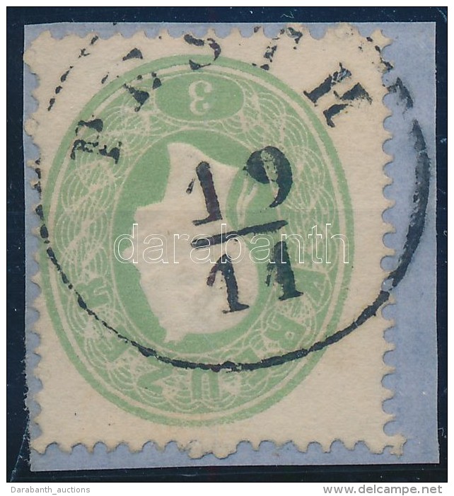 1861 3kr Z&ouml;ld / Green 'PESTH' - Autres & Non Classés
