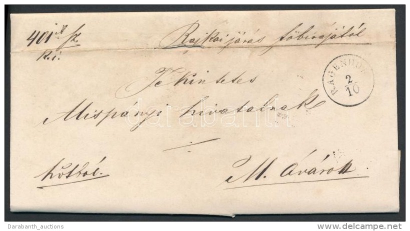 1861 Ex Offo Lev&eacute;l 'RAGENDORF' - Mosonmagyar&oacute;v&aacute;r - Autres & Non Classés
