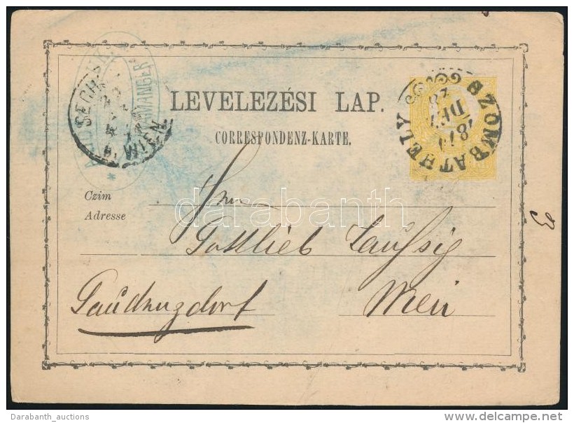 1871 2kr D&iacute;jjegyes LevelezÅ‘lap / PS-card 'SZOMBATHELY' - 'WIEN' - Autres & Non Classés