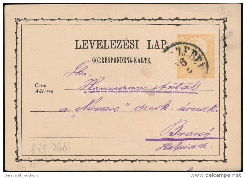 1879 K&eacute;sÅ‘i Felhaszn&aacute;l&aacute;s&uacute; 2kr D&iacute;jjegyes LevelezÅ‘lap / PS Card Of The 1871 Issue... - Autres & Non Classés