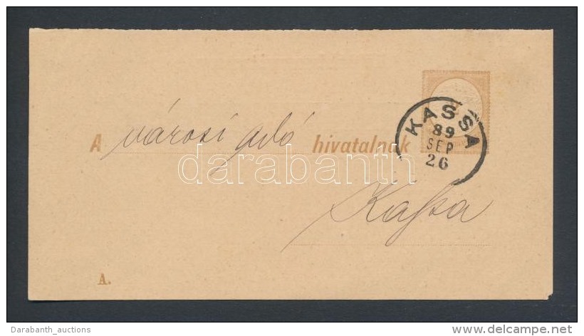 1884 2+2kr Ad&oacute;int&eacute;s (A Minta) V&eacute;tbizony&iacute;tv&aacute;ny 'KASSA' - Autres & Non Classés