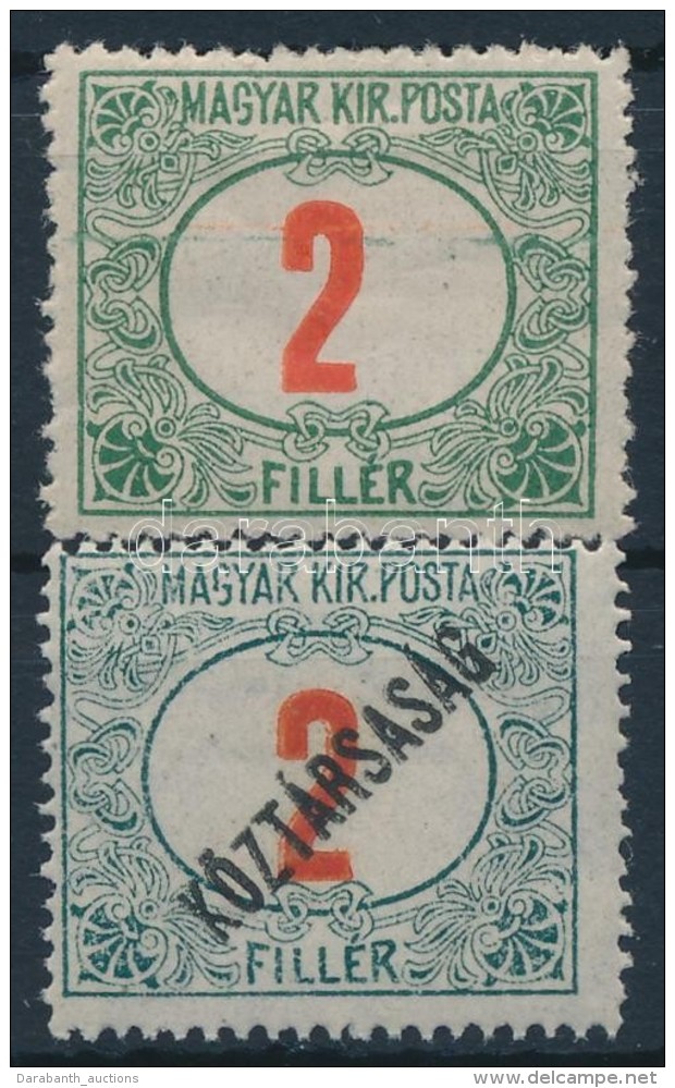 ** * 1915-1919 Pirossz&aacute;m&uacute; Z&ouml;ldport&oacute; + K&ouml;zt&aacute;rsas&aacute;g Port&oacute; 'G'... - Autres & Non Classés