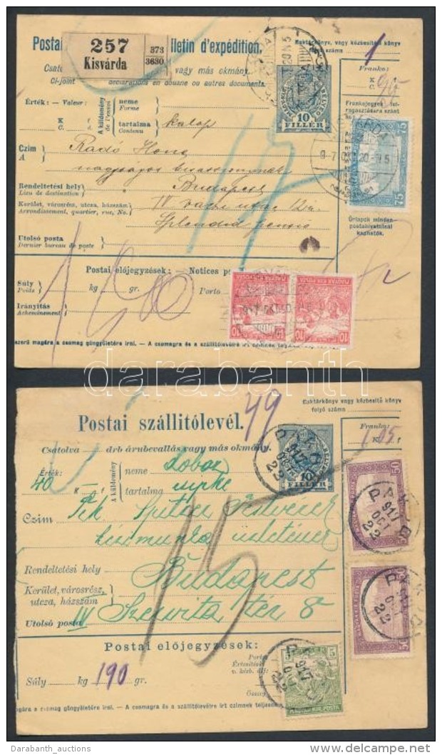 1917 2 Db Sz&aacute;ll&iacute;t&oacute;lev&eacute;l 3 B&eacute;lyeges B&eacute;rmentes&iacute;t&eacute;ssel, Az... - Autres & Non Classés