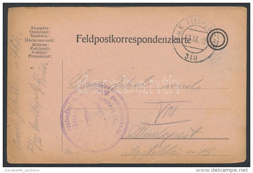 1915 T&aacute;bori Posta LevelezÅ‘lap / Field Postcard 'M.kir. Szabadkai 6. N&eacute;pf&ouml;lkelÅ‘... - Autres & Non Classés