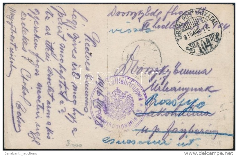 1916 T&aacute;bori Posta K&eacute;peslap / Field Postcard 'K.u.k. Luftfahrtruppen Fliegerkompagnie Nr. 18.' + 'FP... - Autres & Non Classés