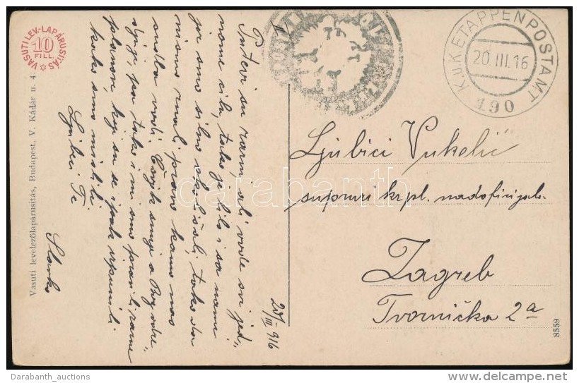 1916 T&aacute;bori Posta K&eacute;peslap / Field Postcard 'EP 190' - Autres & Non Classés