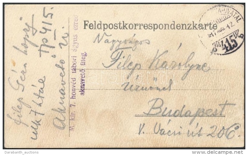 1917 T&aacute;bori Posta LevelezÅ‘lap / Field Postcard 'M.kir. 7. Honv&eacute;d T&aacute;bori &aacute;gyus Ezred... - Autres & Non Classés