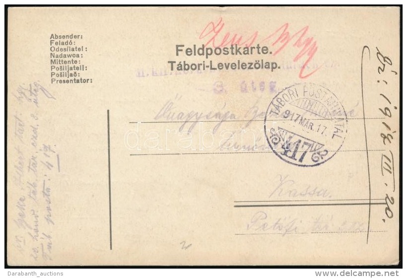 1917 T&aacute;bori Posta LevelezÅ‘lap / Field Postcard 'TP 417' - Autres & Non Classés