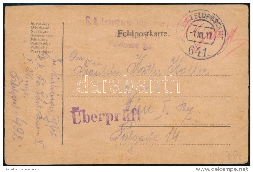 1917 T&aacute;bori Posta LevelezÅ‘lap 'K.k. Landsturm...' + 'FP 641' - Autres & Non Classés