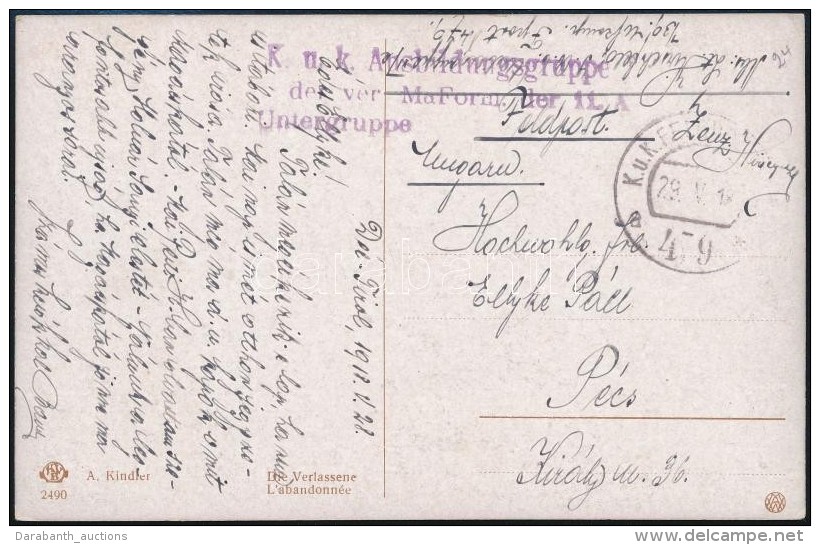 1918 T&aacute;bori Posta K&eacute;peslap / Field Postcard 'K.u.k. Ansbildungsgruppe Der Ver MaForm. Der 11.A... - Autres & Non Classés