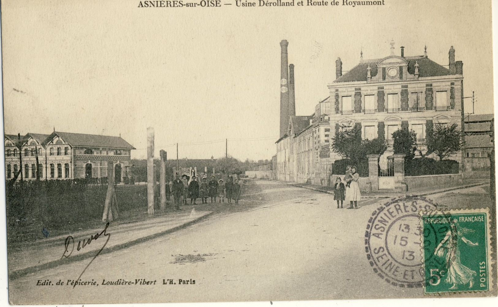 ASNIERES-SUR-OISE -- USINE  DEROLLAND  Et  ROUTE  De  ROYAUMONT - Asnières-sur-Oise