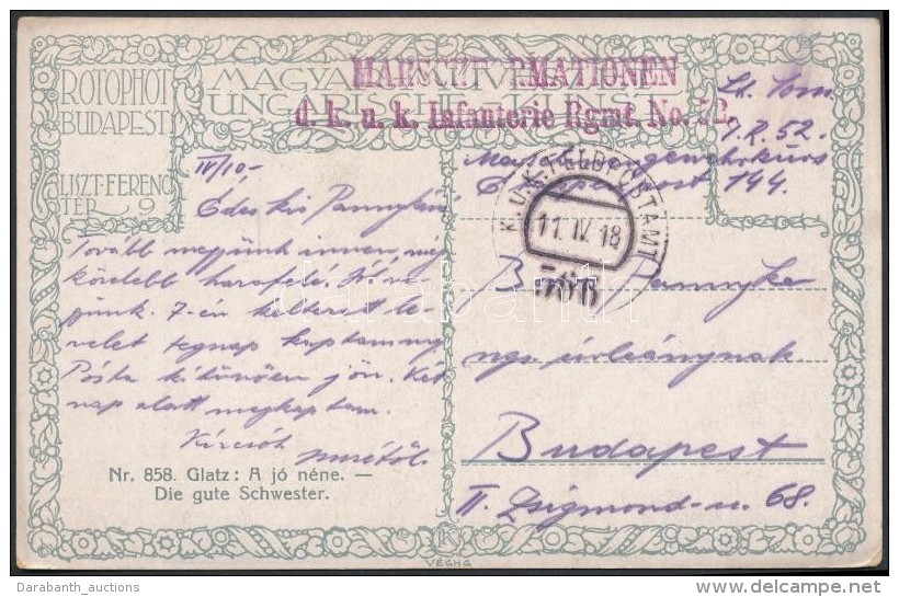1918 T&aacute;bori Posta K&eacute;peslap / Field Postcard 'MARSCHFORMATIONEN D.k.u.k. Infanterie Rgmt. No.52.' +... - Autres & Non Classés