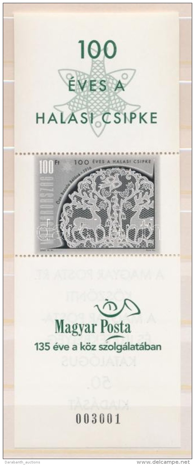 ** 2002 100 &eacute;ves A Halasi Csipke Feketenyomat 'A Magyar Posta K&ouml;sz&ouml;nti A Katal&oacute;gus 50.... - Autres & Non Classés