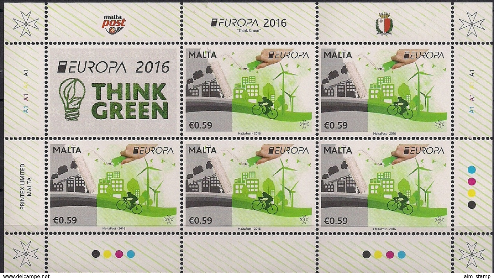 2016 Malta  Mi. MH 0-18 **MNH    Europa: Umweltbewusst Leben - 2016