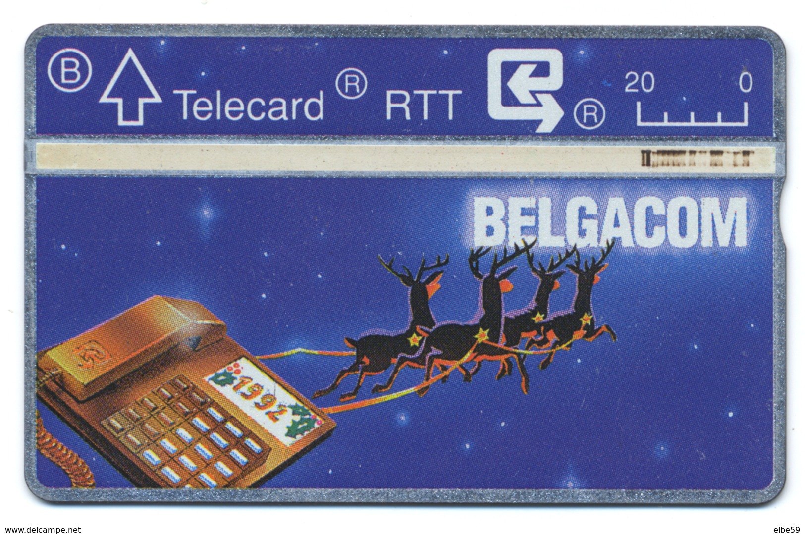 Belgique, Belgacom, Telecard 20, Thème, Noel, Téléphones, Rennes - Noel