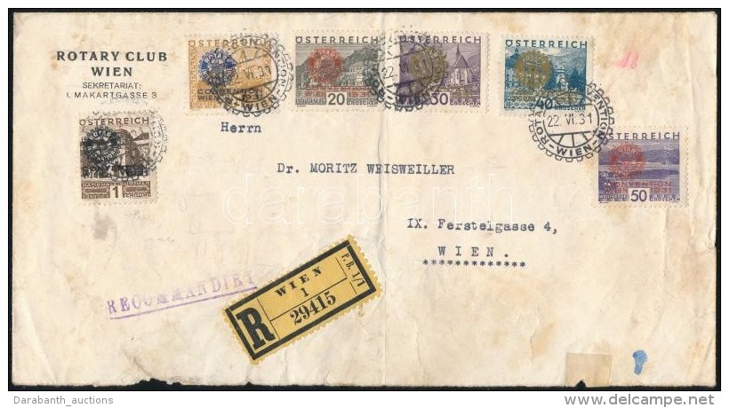 1931 Rotary Sor Aj&aacute;nlott Lev&eacute;len / Mi 518-523 On Registered Cover - Autres & Non Classés