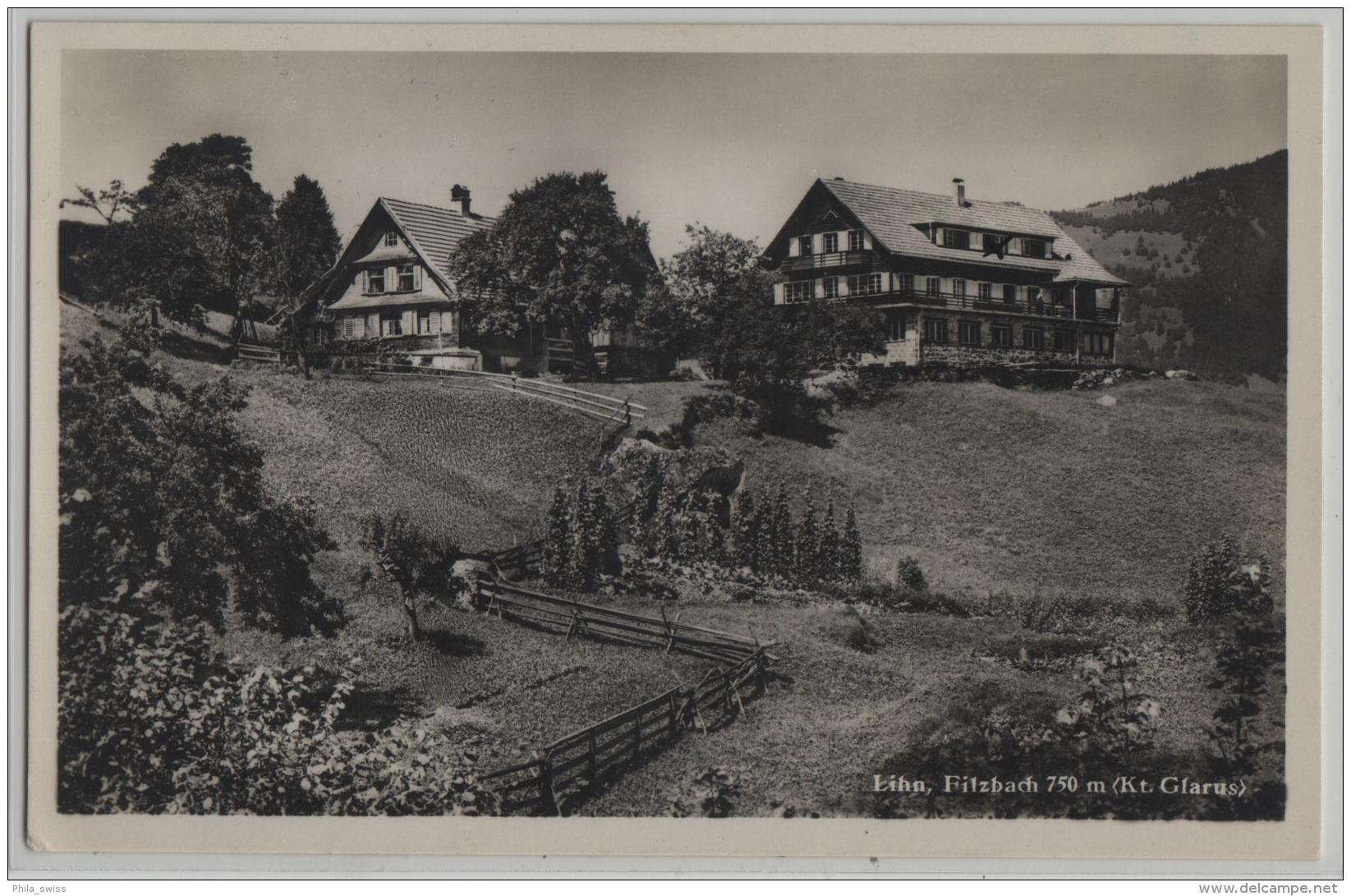 Lihn, Filzbach 750 M (Glarus) - Photo: J. Gaberell No. 12925 - Filzbach