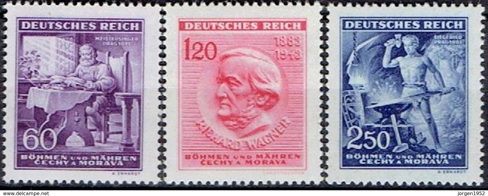 BOHEMIA & MORAVIA #   FROM 1943 STAMPWORLD 130-132** - Ungebraucht