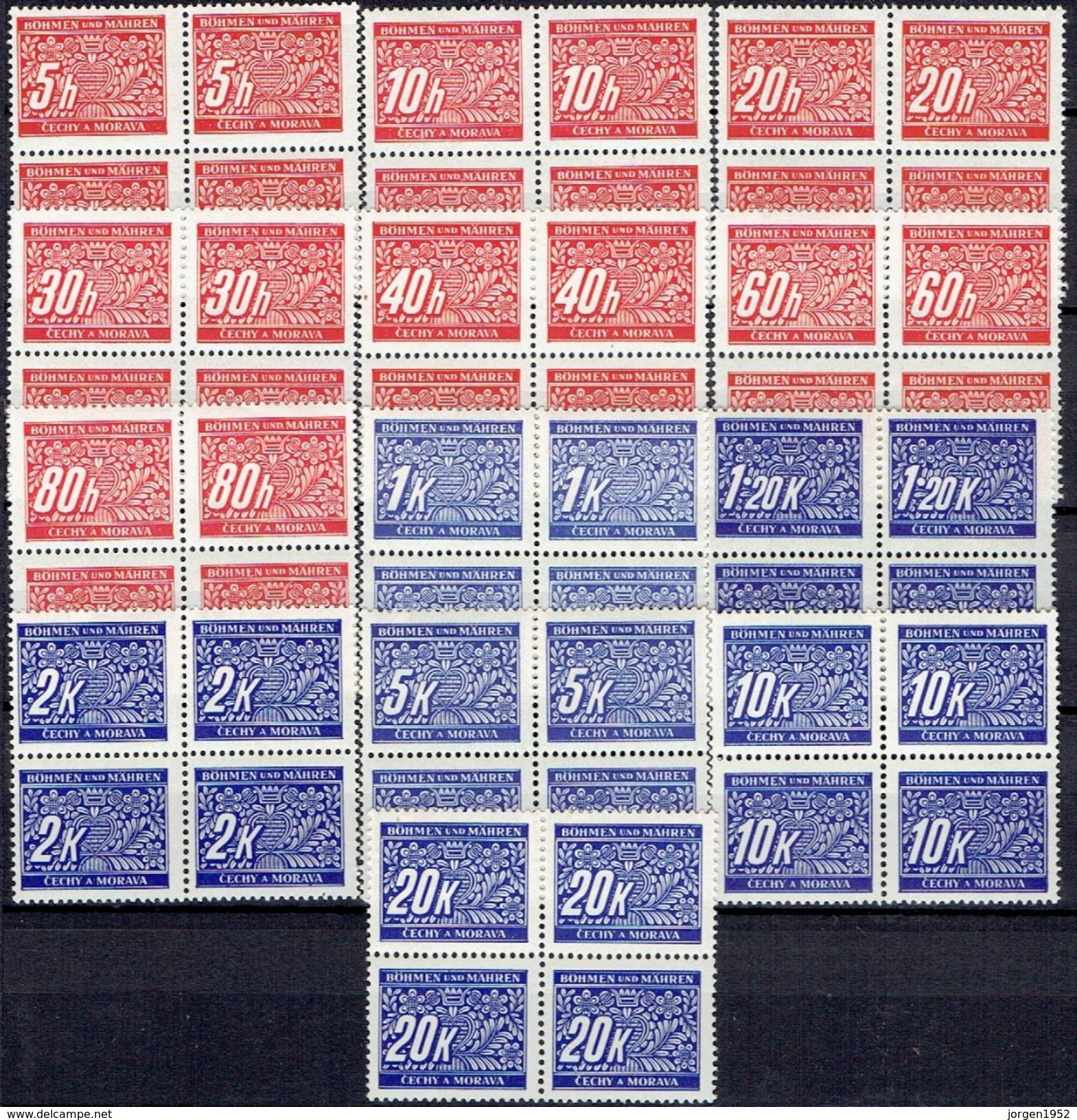 BOHEMIA & MORAVIA # POSTAGE DUE  FROM 1939-40 - Ungebraucht