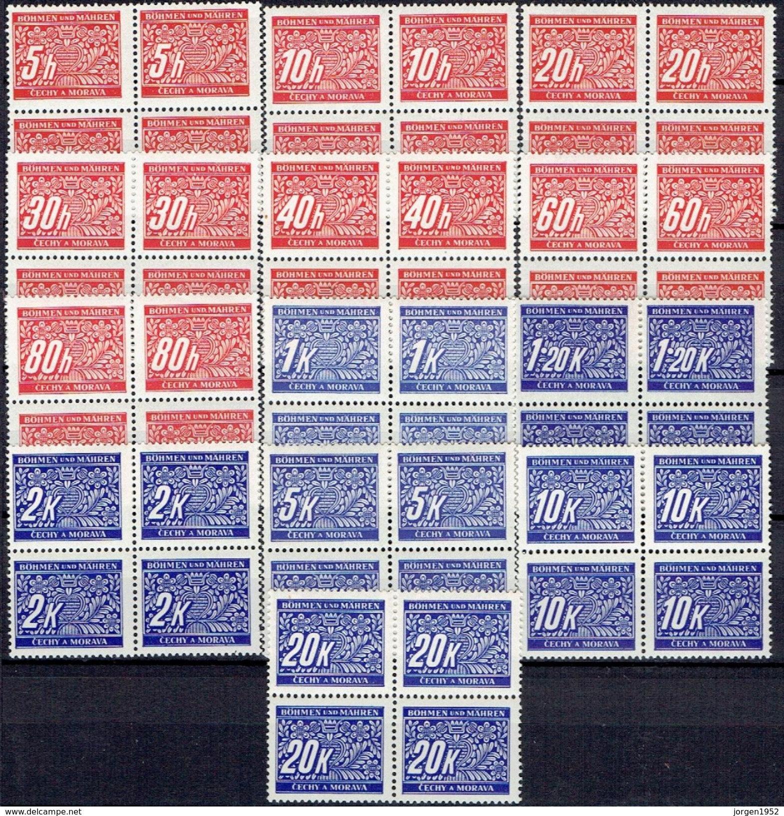 BOHEMIA & MORAVIA # POSTAGE DUE  FROM 1939-40 - Nuovi