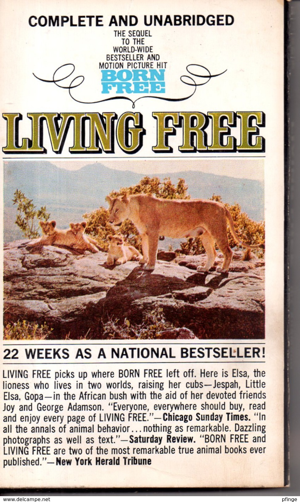 Living Free By Joy Adamson - Wildlife