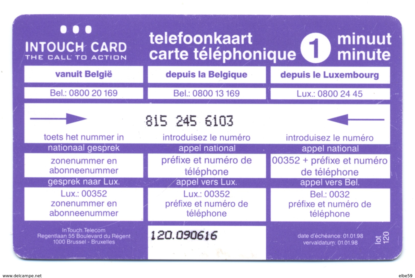 Belgique, In Touch Telecom, InTouchCard 1 Min., Thème, Cinéma, Tarzan, Allo, Hallo, Leo - Cinema