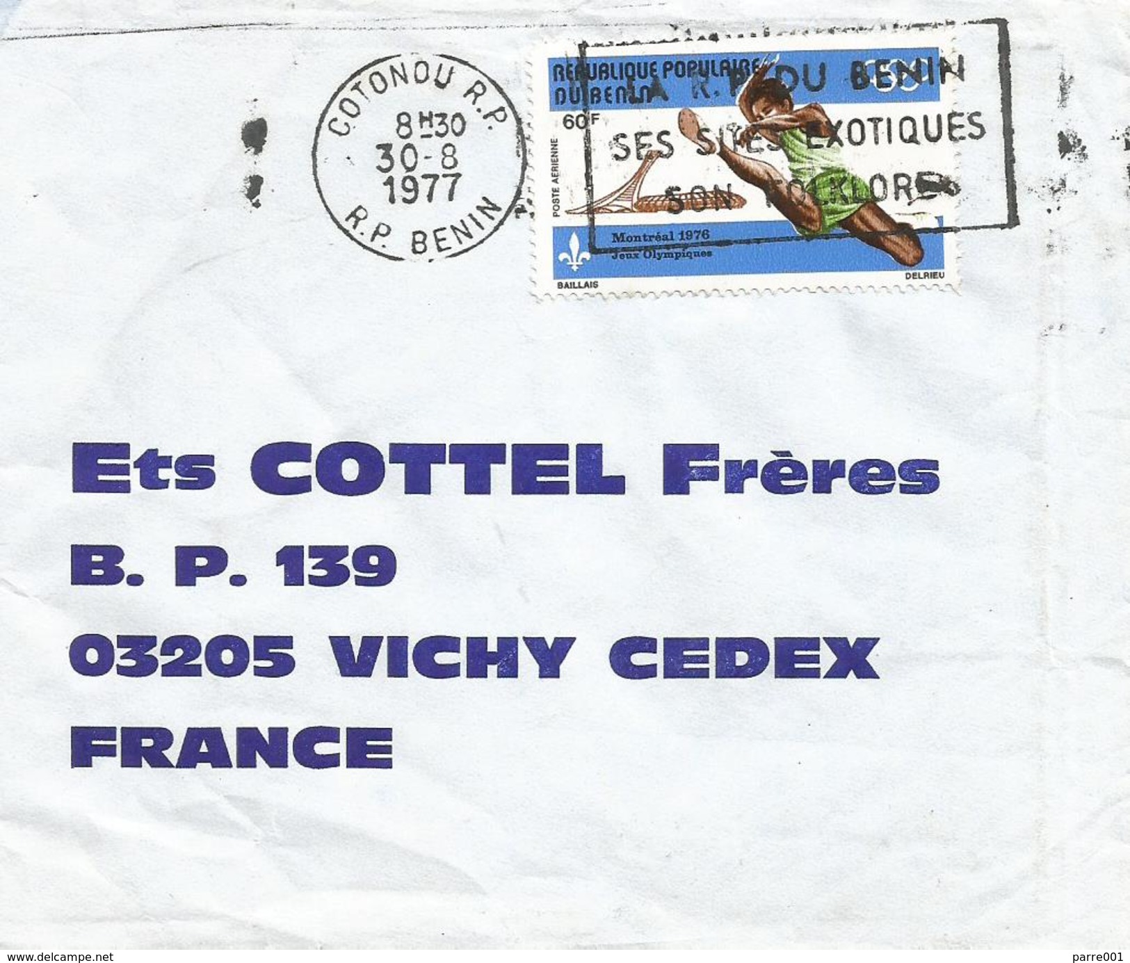 Benin 1977 Cotonou Olympic Games Montreal Athletism Scouting Cover - Benin – Dahomey (1960-...)