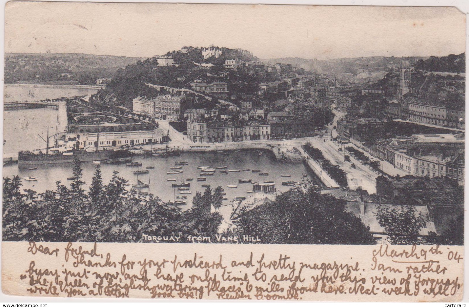 ROYAUME UNI,UNITED KINGDOM,angleterre,england,DEVON,TORQUAY,1904,TORBAY,CARTE ANCIENNE,OLD - Torquay