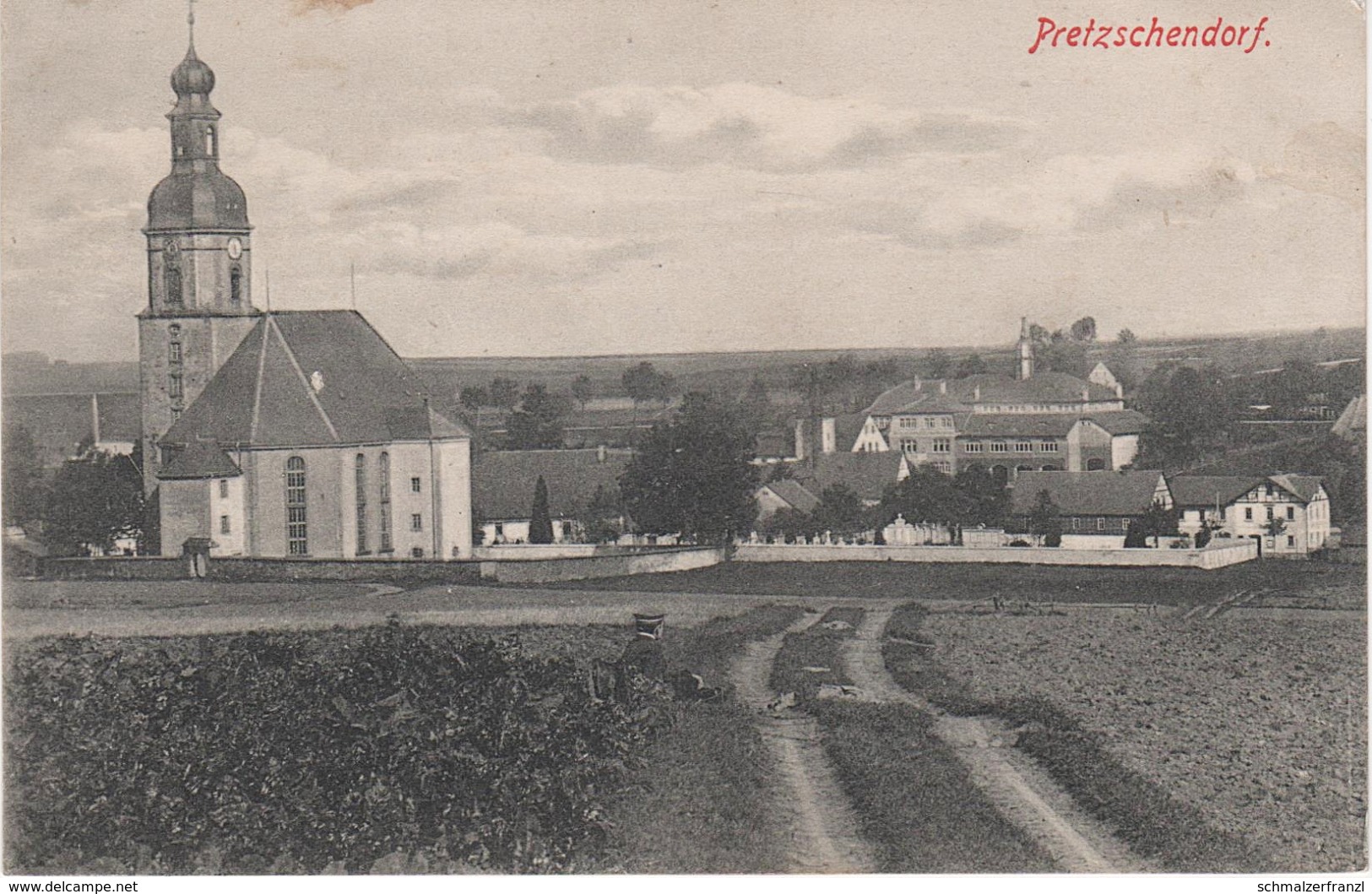 AK Pretzschendorf Friedhof Bei Klingenberg Colmnitz Dippoldiswalde Frauenstein Schmiedeberg Hartmannsdorf Mulda Bahnpost - Klingenberg (Sachsen)