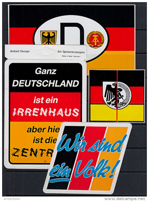 G0040 GERMANY, 7 @ Car Stickers (decals) Associated With Berlin Wall &amp; German Reunification - Automobili
