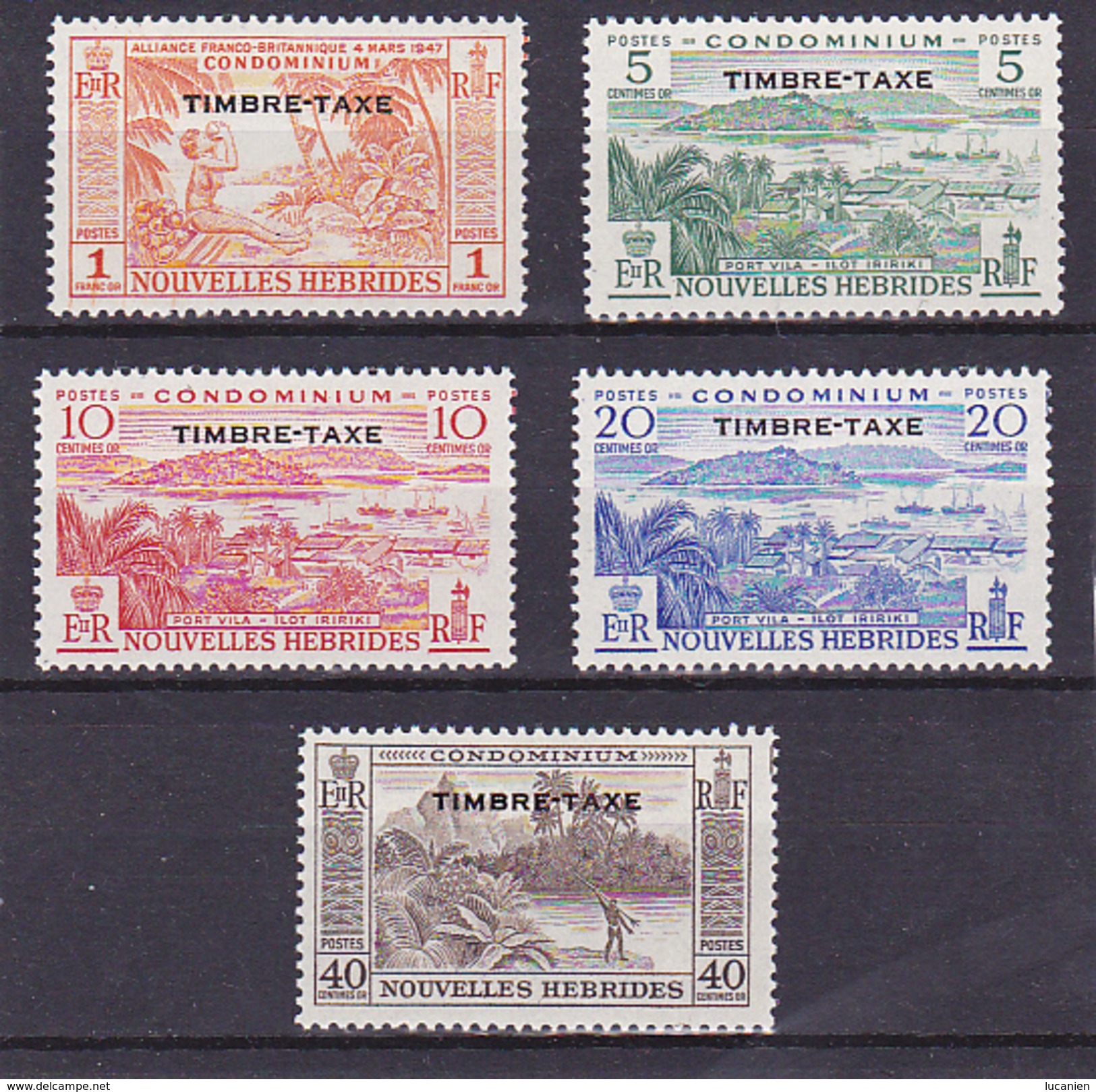 Nouvelles-Hébrides N° 36-37-38-39-40 Neuf ** Sans Charnière - Voir Verso Et Descriptif - - Postage Due