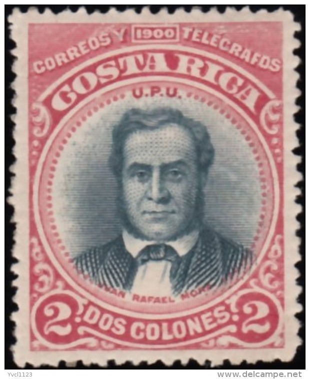 COSTA RICA - Scott #52 Juan Rafael Mora / Mint H Stamp - Costa Rica
