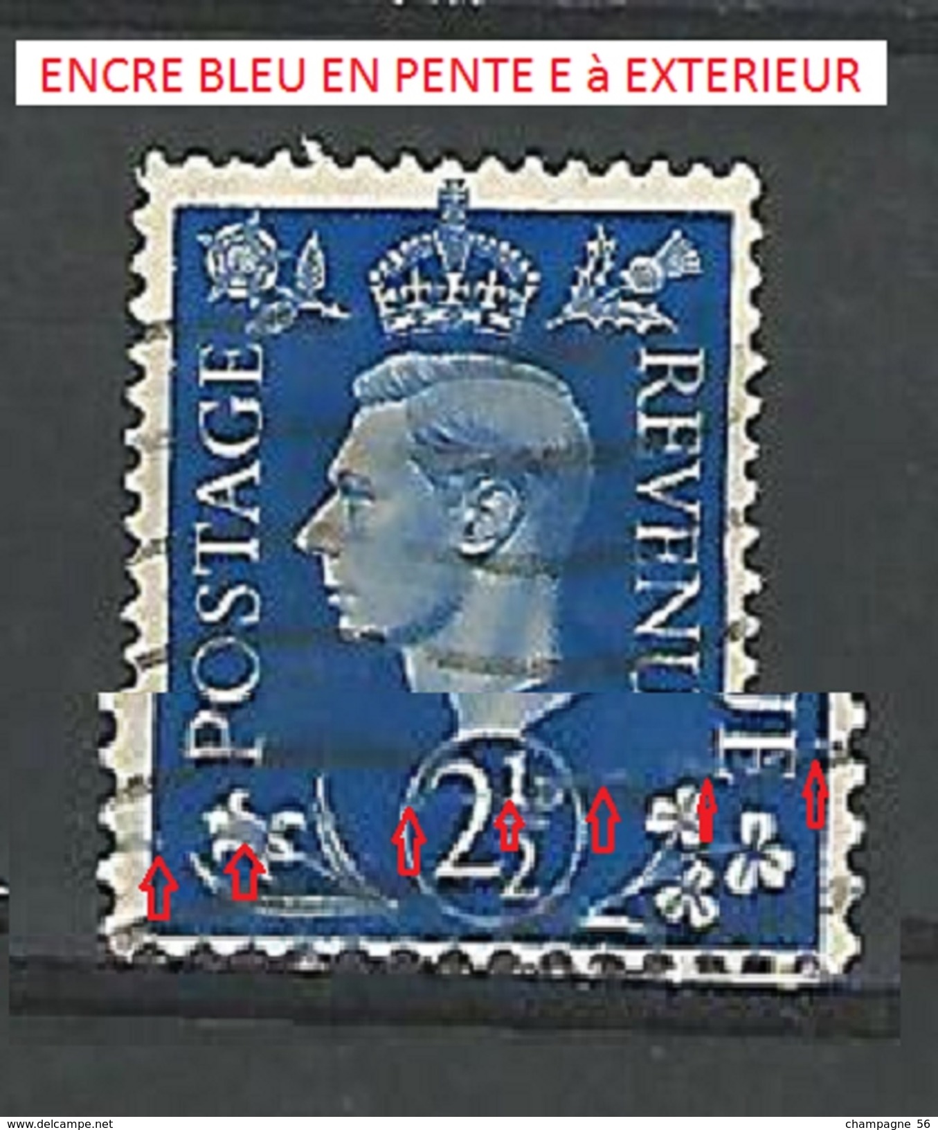 1937 - 47  N° 213 OUTREMER FONCER   GEORGE  VI OBLITÉRÉ  DOS CHARNIÈRE - Errors, Freaks & Oddities (EFOs