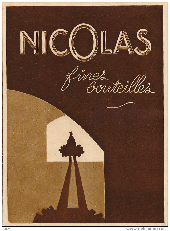Ancienne Publicite (1931) : VINS NICOLAS, Fines Bouteilles - Pubblicitari