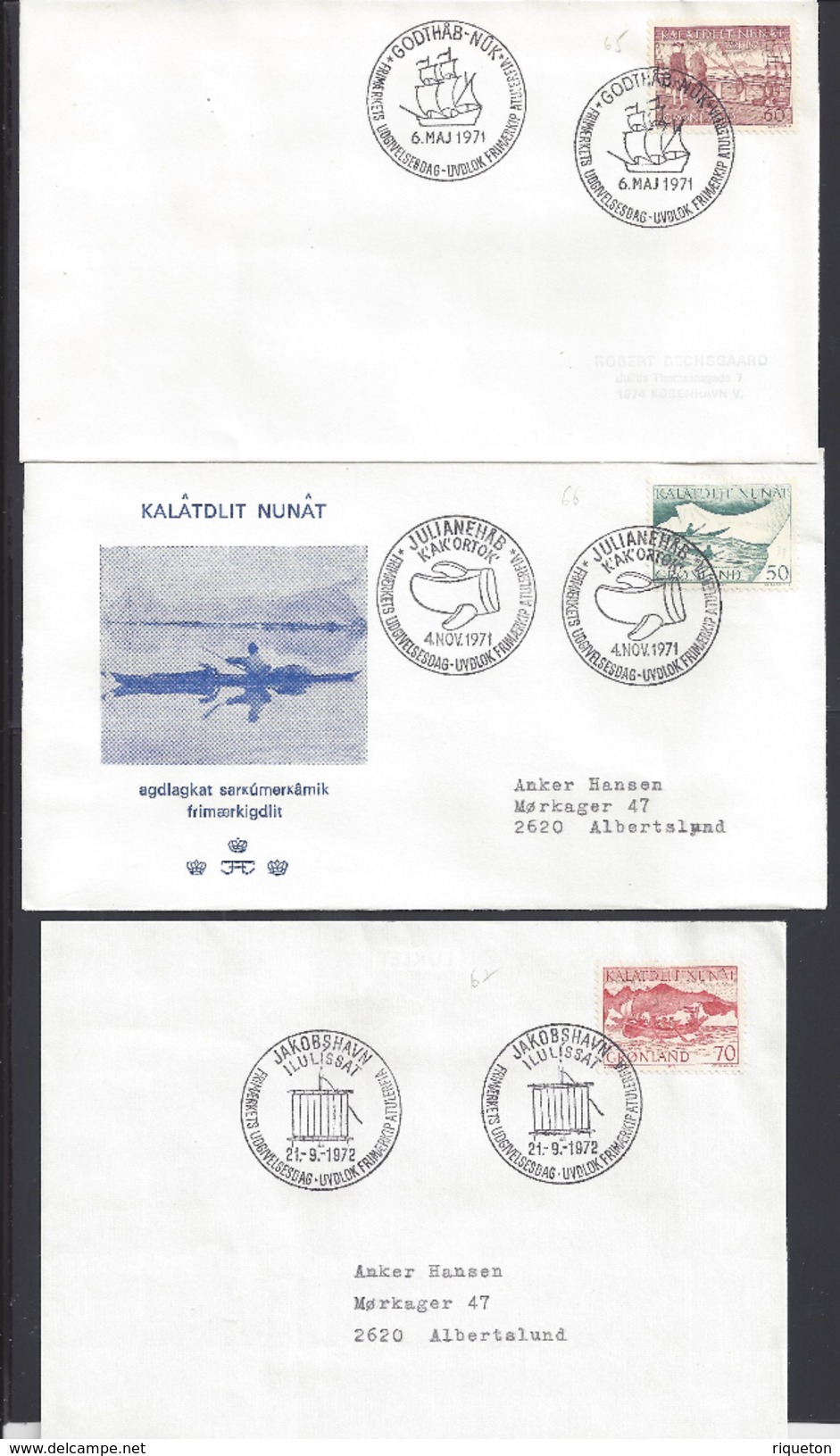 GROENLAND - 1963-83 - Joli Lot de 40 Enveloppes Premier Jour - Beaux Cachets - T.Bon Etat Général -