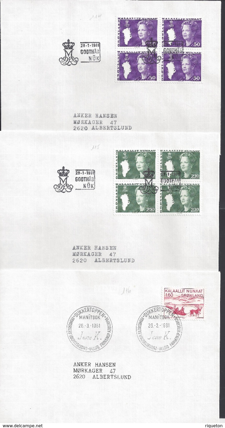 GROENLAND - 1963-83 - Joli Lot de 40 Enveloppes Premier Jour - Beaux Cachets - T.Bon Etat Général -