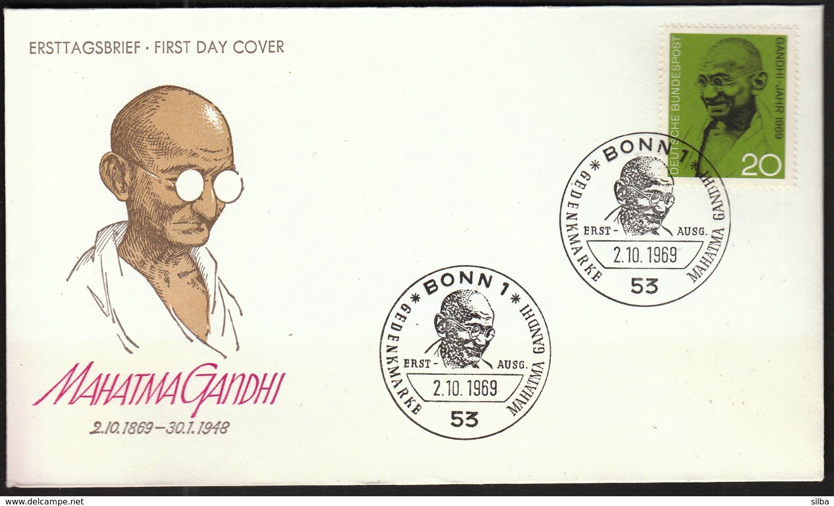 Germany Bonn 1969 / Mahatma Gandhi / Politician - Mahatma Gandhi