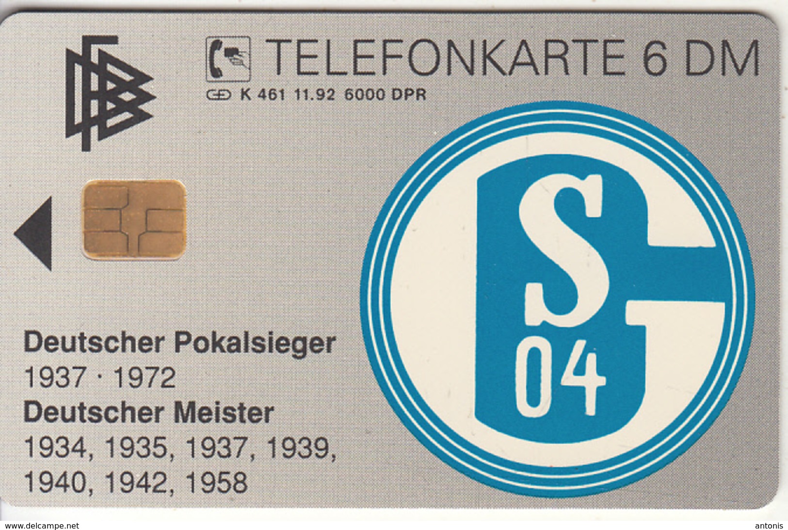 GERMANY(chip) - Altmeister FC Schalke 04(K 461), Tirage 6000, 11/92, Used - K-Serie : Serie Clienti