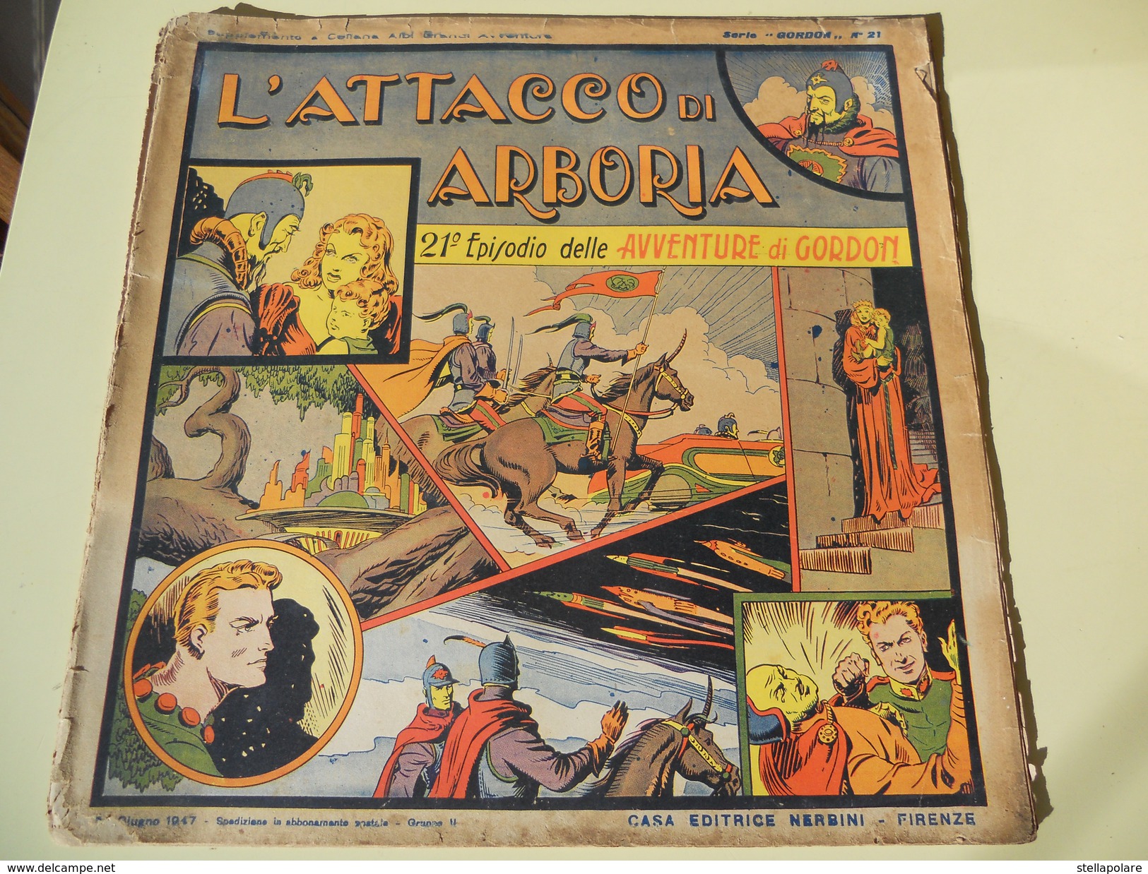 NERBINI - GRANDI AVVENTURE - SERIE GORDON N. 21 - L'ATTACCO DI ARBORIA - 1947 - Comics 1930-50