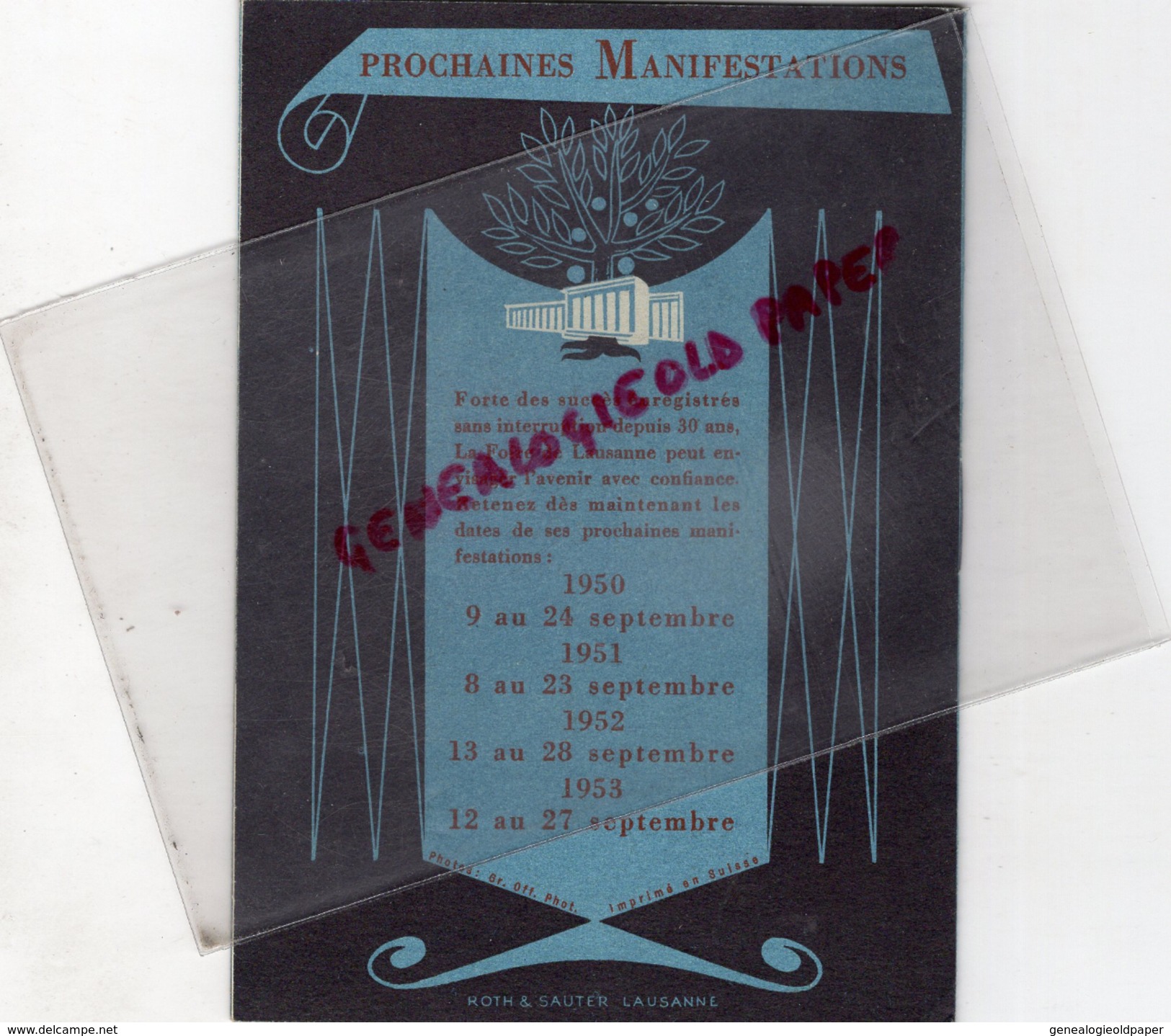 SUISSE - LAUSANNE-PROGRAMME 31 E FOIRE NATIONALE -COMPTOIR SUISSE 9-24 SEPT. 1950