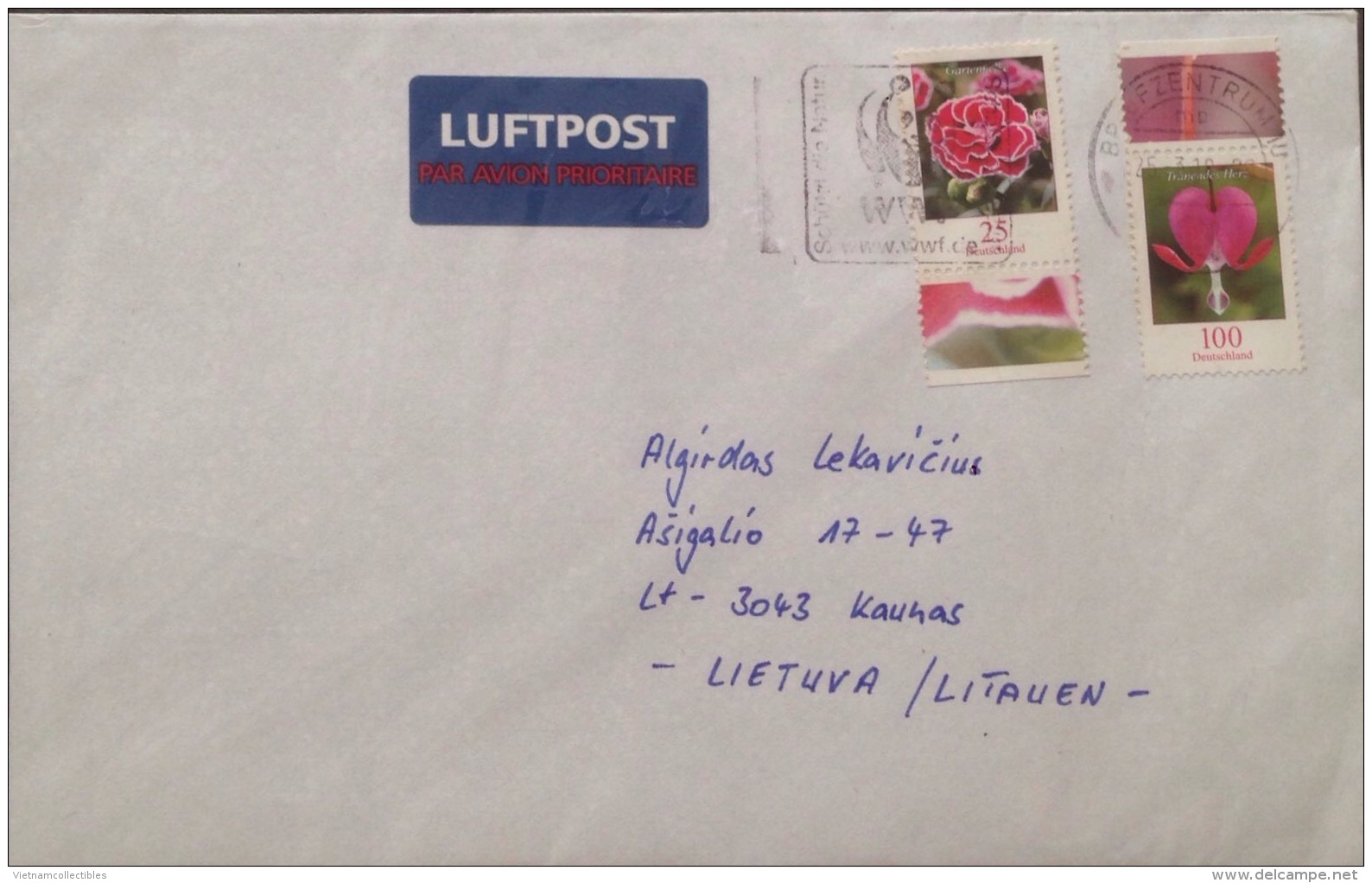 Germany Cover With WWF Panda Cachet Postmark - Lettres & Documents