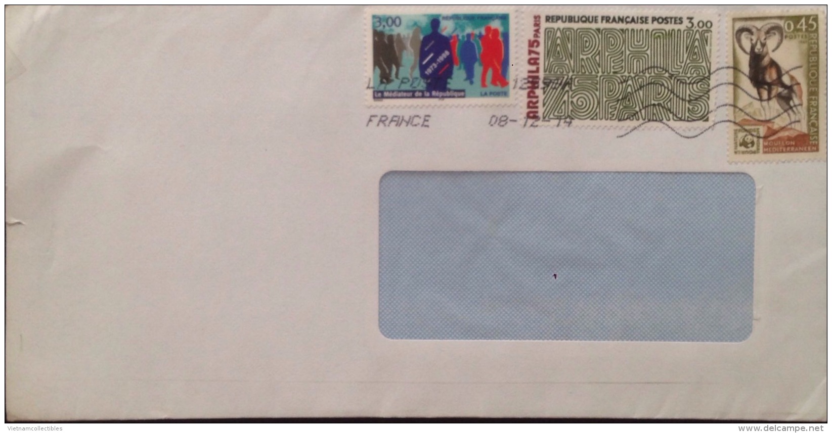 France French Cover With The First WWF Stamp - Lettres & Documents
